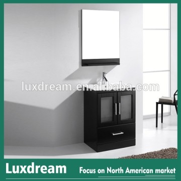 24" Wooden base Bathroom Vanity with Glass Doors