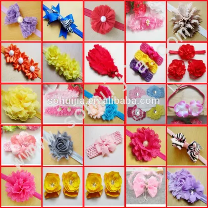 wholesale St'Patrick Baby Headband with Shabby flower Headband handmade Baby Headband pearl rhinestone