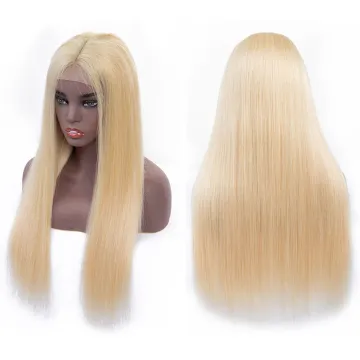 Wholesale Silky Straight Brazilian Virgin  Hair Color 613# Blonde 100% Human Hair 13*4 Lace Front Color Wigs