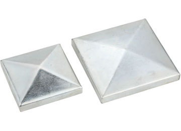 square white galvanized Fence Post caps