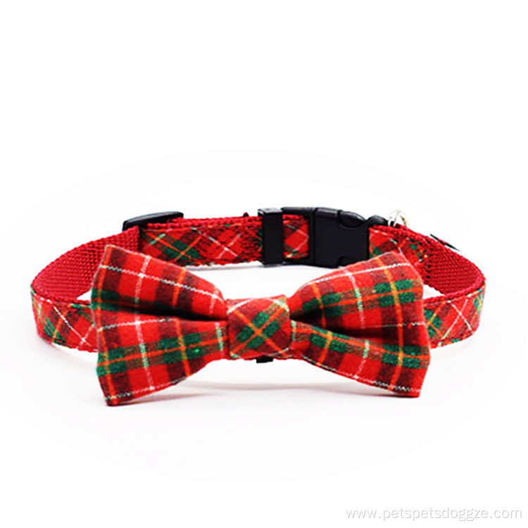 Cute Classic Plaid Bow Tie Puppy Dog Collar