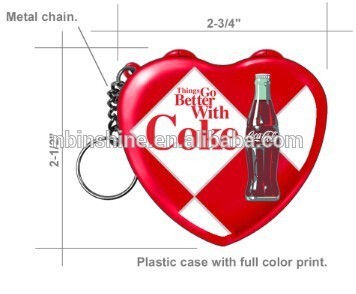 promotional heart shape plastic keychain box with memo pad