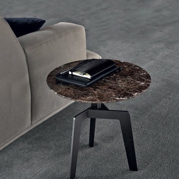Modern Minimalist Small Sofa Side Table & Coffee Table Set with Steel Tripod