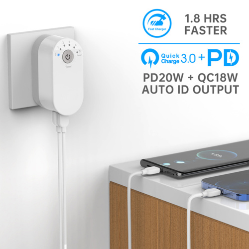 20W Dual Port PD USB QC Wandladegerät