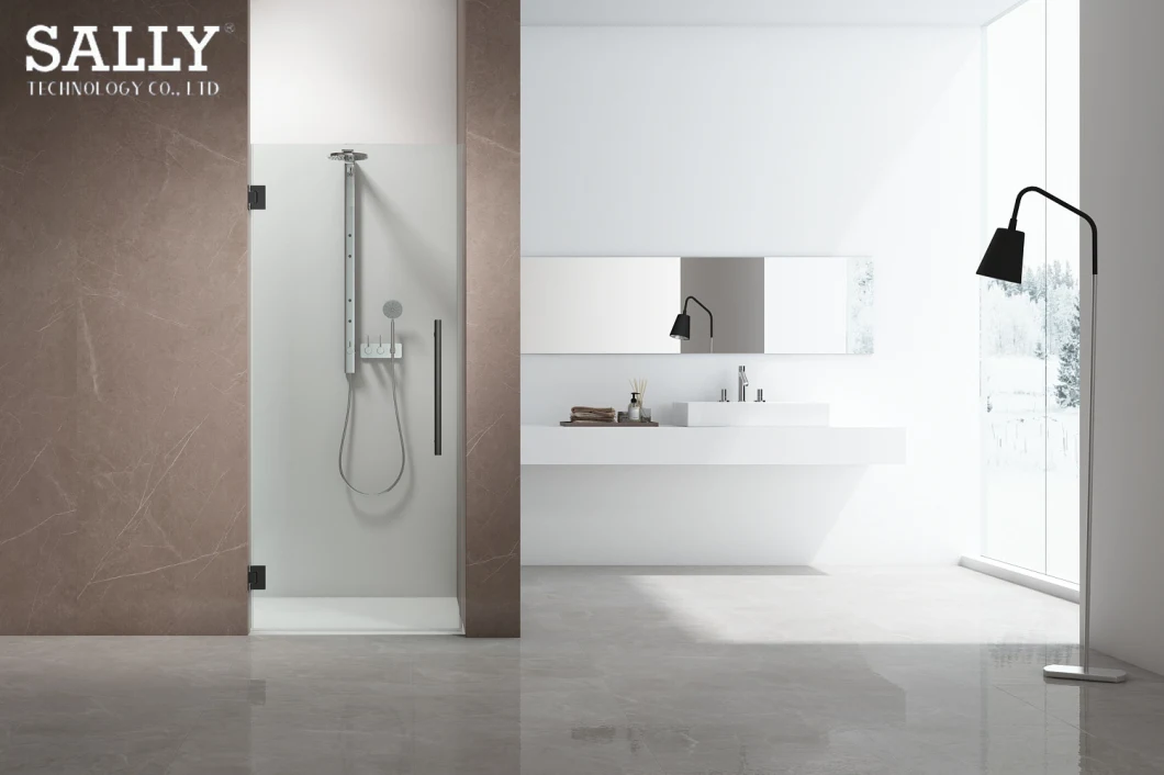 Sally Bathroom Recesse Enclosure Hinge Glass Shower Enclosure Alcove Corner Room Frameless Single Glass Shower Door