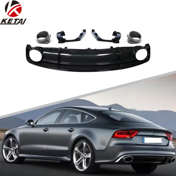 2012-2015 AUDI A7 NORMAGE RS7 Car de style voiture de style pare-chocs Diffuseur arrière avec tuyau de queue