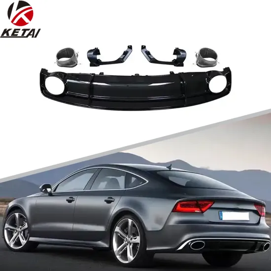 2012-2015 Audi A7 Normal RS7 Style Car Bumper Rear Diffuser with Tail Pipe