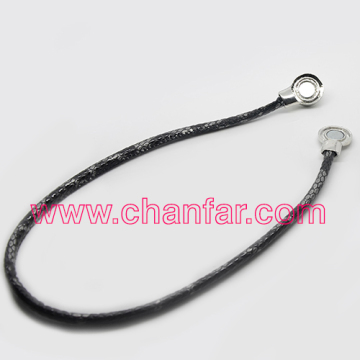 Hot sale mens snap button leather necklace with magnetic clasp jewelry