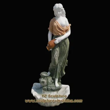 Marble Indoor Water Fountain with Statue