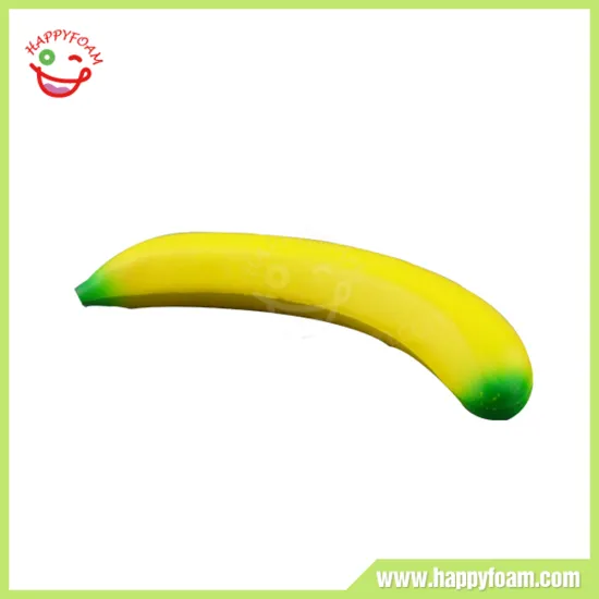 PU Yellow Promotional Customized Banana Anti-stress Ball for Stress Reliever