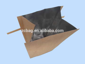 quad Four side seal gusset kraft Aluminium foil moistureproof coffee bean valve tin tie packaging bags