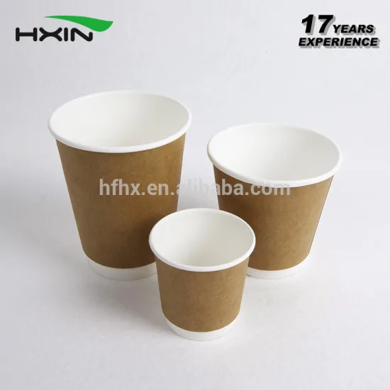double wall kraft coffee paper cups with customized logo