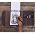 A5 Leather Spiral Bound Watercolor Travel Sketchbook