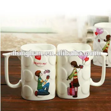 good quality embossed design couple mugs