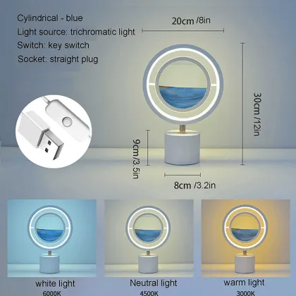 Moving Sand Art Table Lamp - Luxury Glass Home Decoration Lighting