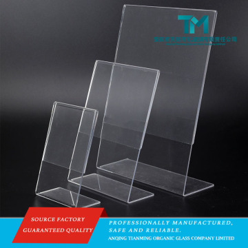 L Shape Slanted Acrylic Menu Price Stand