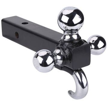 Black Hollow Shank Trailer Hitch Tri Ball Mount With Hook untuk Penerima Hitch Tow Hitch Pickup (1-7/8, 2, 2-5/16)