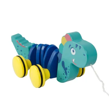 Wooden Pull Along Toys: Cartoon Animals for Toddler Education