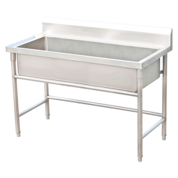 Fregadero de doble tazón de acero inoxidable y mesa de trabajo para la venta