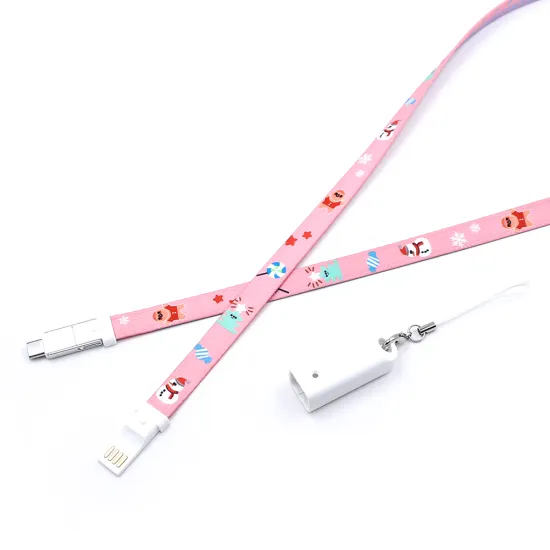 Yijiashishang 2020 New Lanyard USB 3 in 1 Cable For Phone Charger Lanyard Charger Cable 3 in 1
