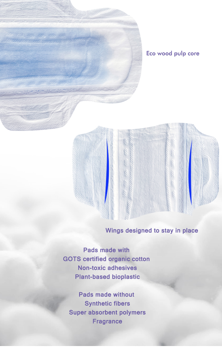 No SAP organic sanitary pad