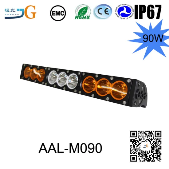 High Quality 16.5Inch 90W Combo Beam Mix Color Amber And White Light Bar