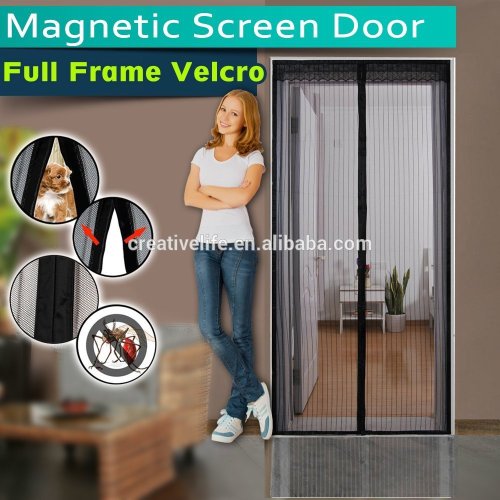Amazon Hot Sell Magnetic Fly Soft Screen Door With Full Frame Velcro