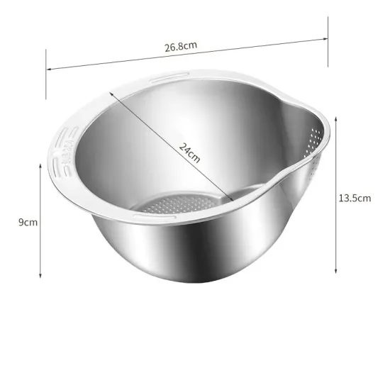 Innovative Slanted Bottom Rice Washing Bowl for Efficient Draining