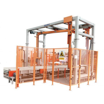 Integrierte Rotationsarm-Palettenwickelmaschine mit Deckblattspender