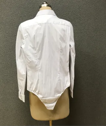 women`s white one-piece shirt