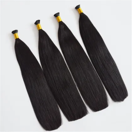 Brazilian bulk remy hair human braiding hair bulk on weft