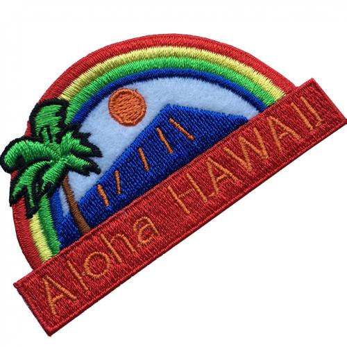 Rainbow Palm Iron-On Embroidery Applique Patch