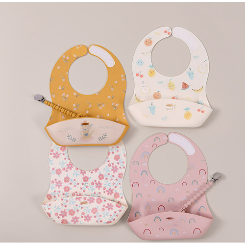 Wipes fáceis personalizados ajustam babadores de bebê de silicone