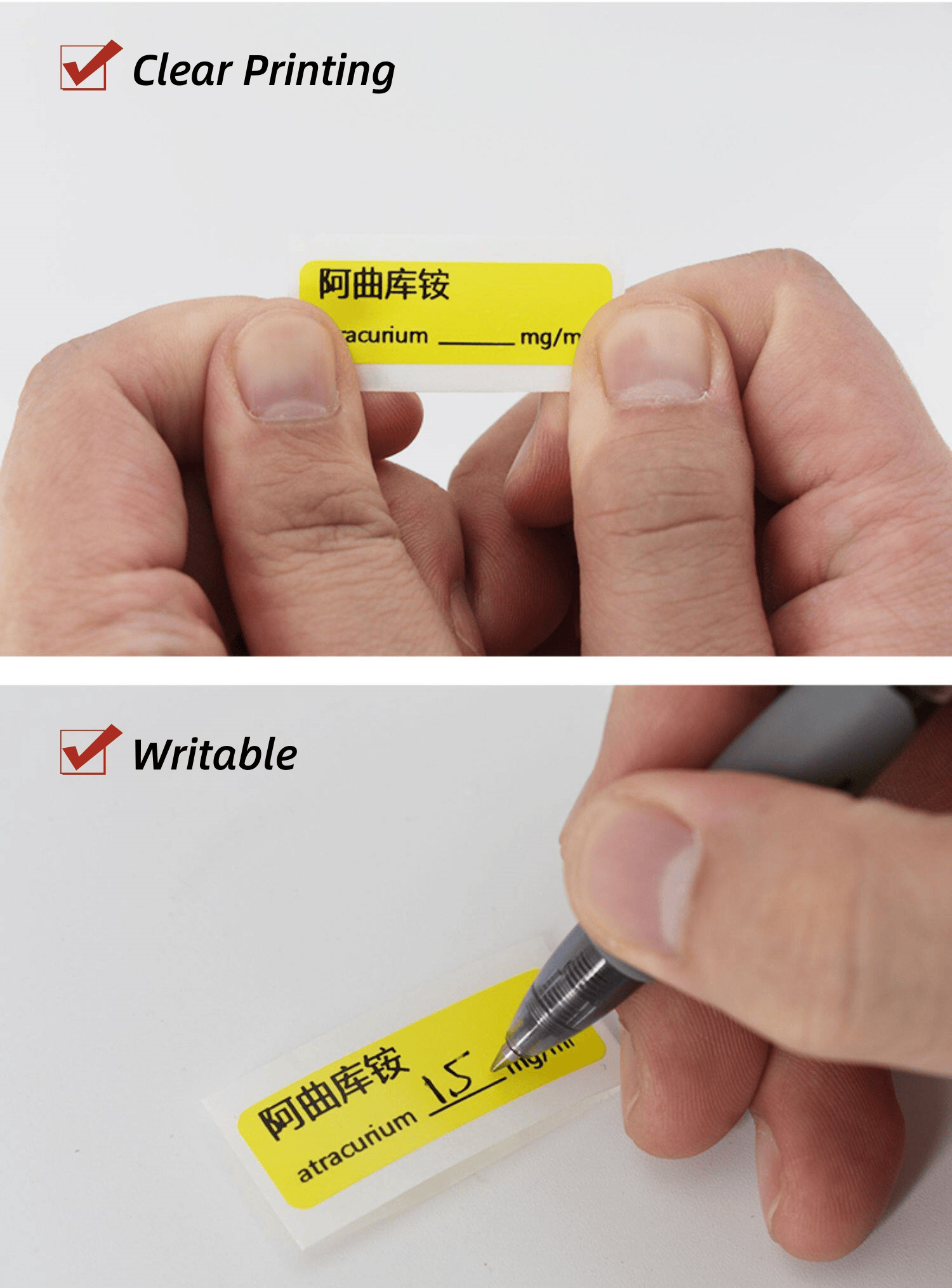 syringe label stickers