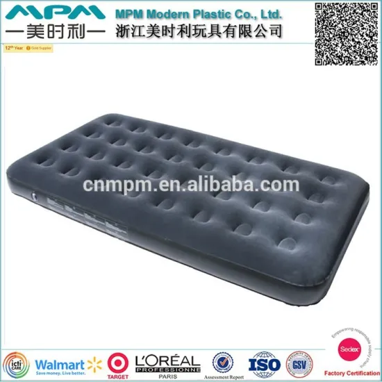Durable 32 coils double size flock inflatable air bed, inflatable air mattress