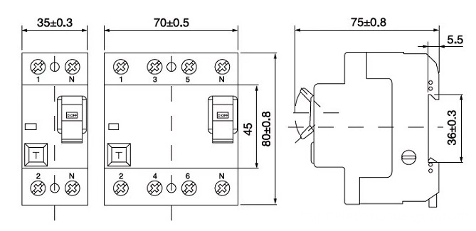 Dimension For Nfin Rcd Residual Current Device Webp