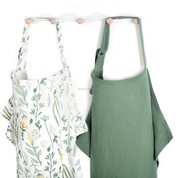 Green Leaf Floral 100% Cotton Muslin Nursing Cover - Multi-Use Breastfeeding Wrap