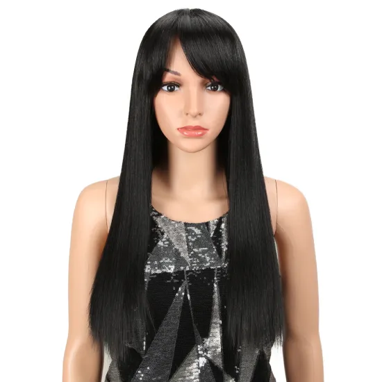 22 inches Beautiful long straight hair ombre color wig for women machine made wig  wigs synthetic hair