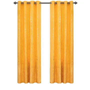 Custom Foil Print Velvet Curtain for Living Room - OEM Window Curtains