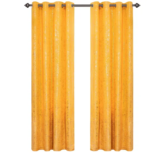 Custom Foil Print Velvet Curtain for Living Room - OEM Window Curtains