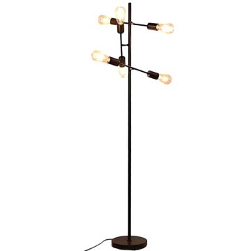 Three-headed rotating lever floor lamp