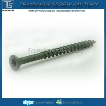 Green color chipboard screws