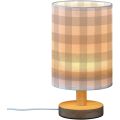 Customize printed fabric shade wooden base table lamp
