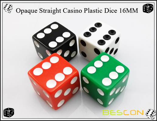 Opaque Straight Casino Plastic Dice 16MM