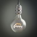 Modern Word LED Light Bulb Warm Glow Design