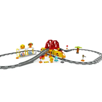 High-Quality Kids' Plastic Electric Annular Train Track Set with Rail Car Slot Toy