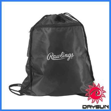 Nylon recyclable drawstring bag in black