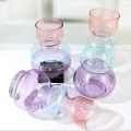 Gourd Shape Colored Large Transparent Flower Glass Vase