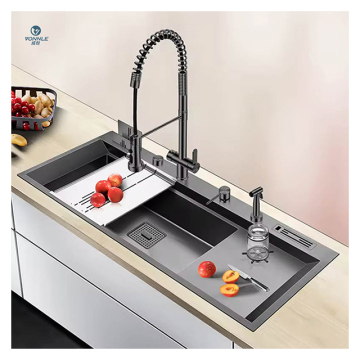 Factory Direct Sale: Nano Black Stainless Steel Single Bowl Kitchen Sink - Large Size Available