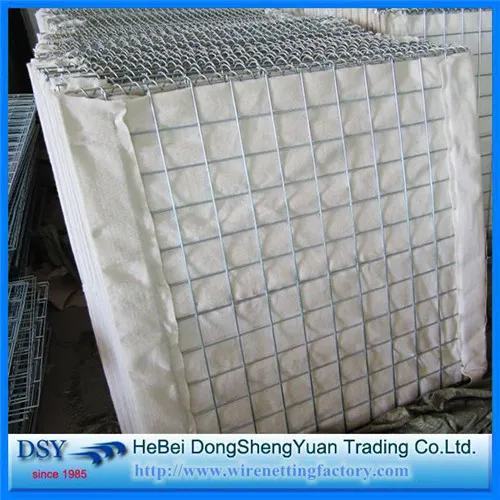 hesco defensive barrier for military bastion covered with geotextile cloth